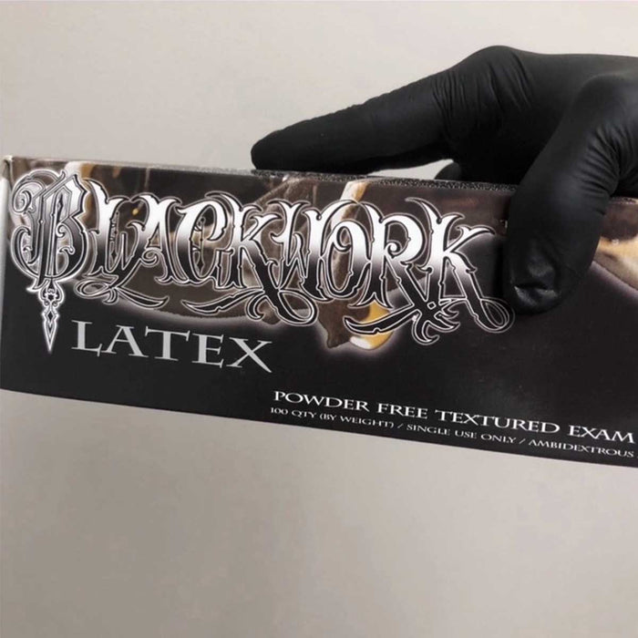 Black LATEX Exam Gloves (CARTON) by Blackwork Supply