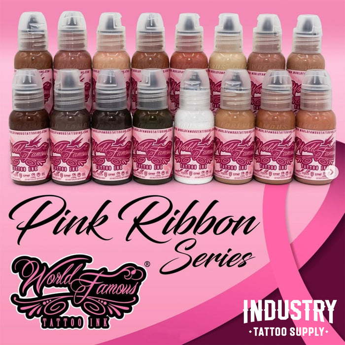 Pink Ribbon Tattoo Ink Set 1oz - 16 bottles