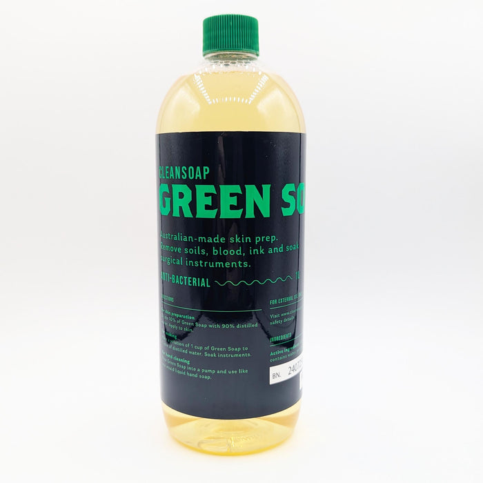 Green Soap -  Australian Made by CleanSoap (1 litre bottle = 34 fl.oz.)