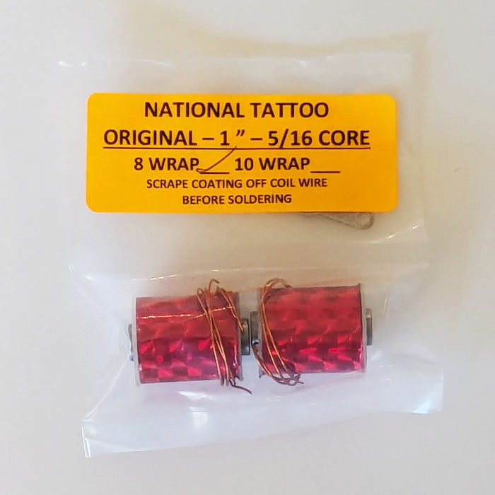 National Tattoo Supply - Original Coil Set (1 1/4" - 8 wrap - 5/16 core)