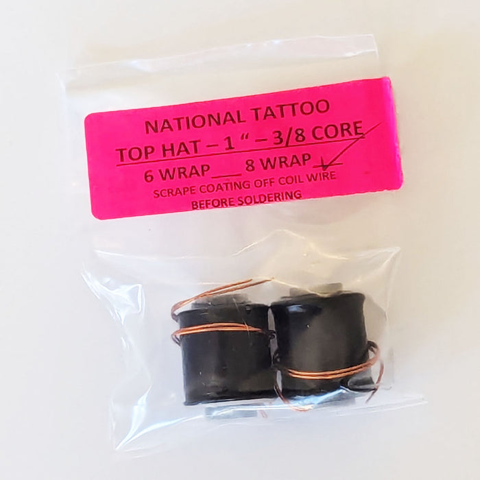 National Tattoo Supply - Top-Hat Coil Set (1" - 8 wrap - 3/8 core)