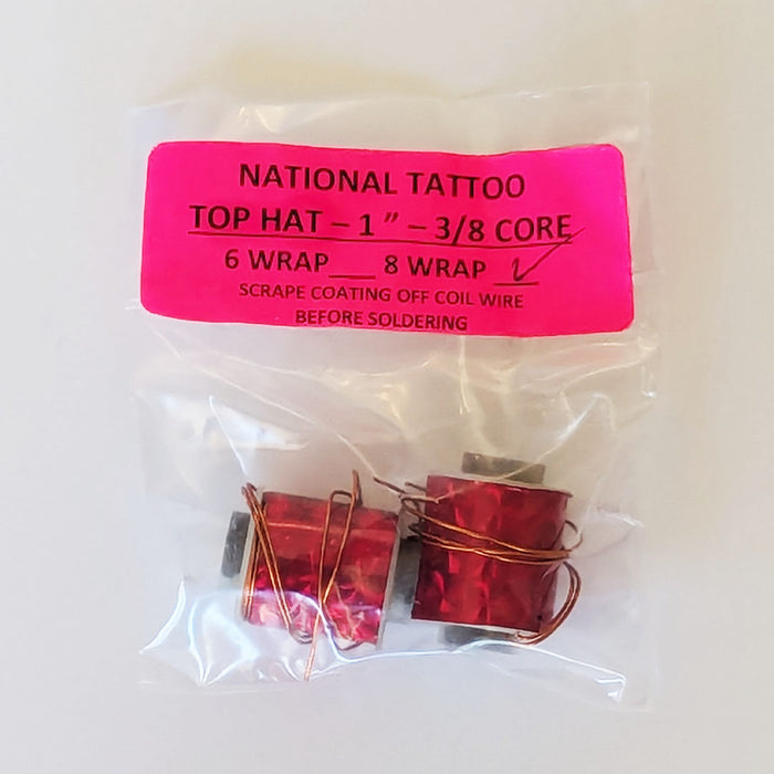 National Tattoo Supply - Top-Hat Coil Set (1" - 8 wrap - 3/8 core)