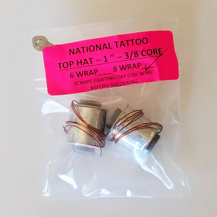 National Tattoo Supply - Top-Hat Coil Set (1" - 8 wrap - 3/8 core)