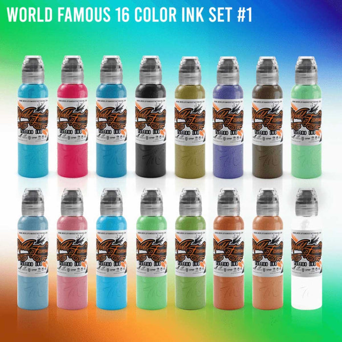 World Famous 16 Colour Ink Set #1 - 16 bottles
