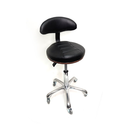 Hydraulic Stool with backrest and bronze studs - WA ONLY