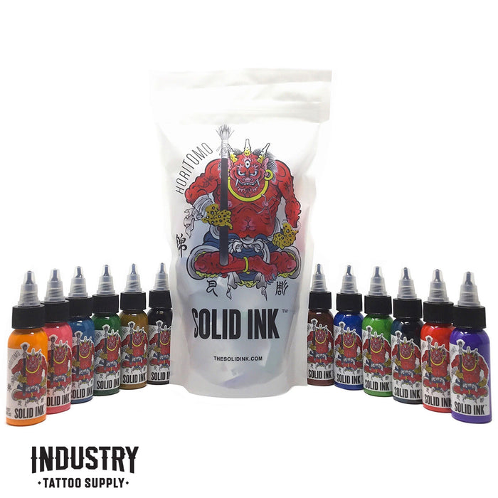 Solid Ink: Horitomo 1oz Coloured Tattoo Ink Set (12 colours 